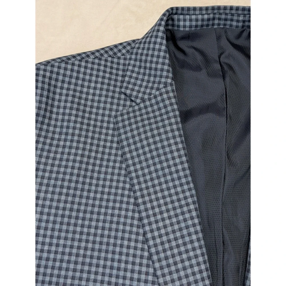 Michael‎ Kors Sport Coat Blazer Mens 44L Blue Check Two Button Double Vent